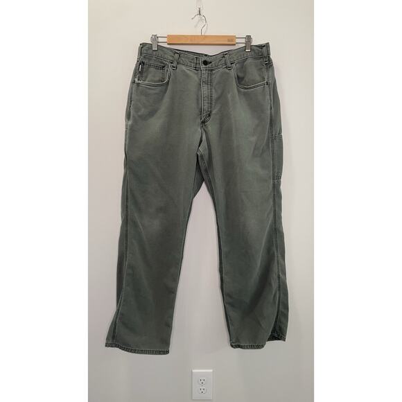 Carhartt FR Flame Resistant Original Carp Pants 36x32 Green 2112 CAT2 FRB159-MOS - Picture 1 of 8